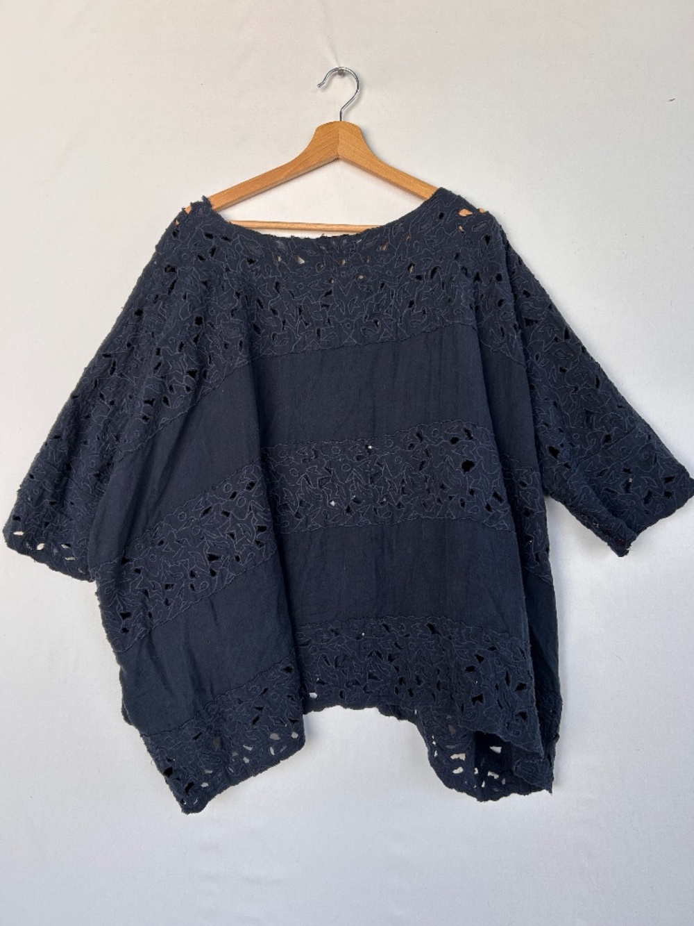 Anthropologie Linen Eyelet Top